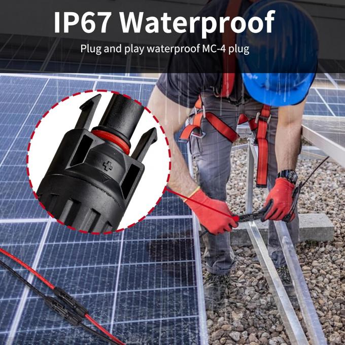 10AWG 6mm Cable solar impermeable Adaptador de panel solar Cable de extensión solar con conectores femeninos y masculinos Kit de herramientas de cable 5