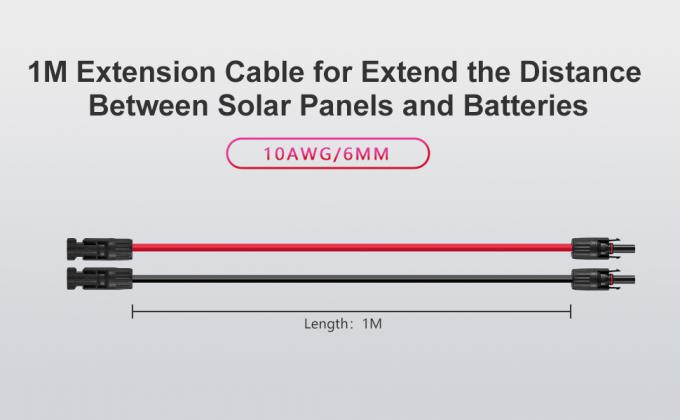10AWG 6mm Cable solar impermeable Adaptador de panel solar Cable de extensión solar con conectores femeninos y masculinos Kit de herramientas de cable 4
