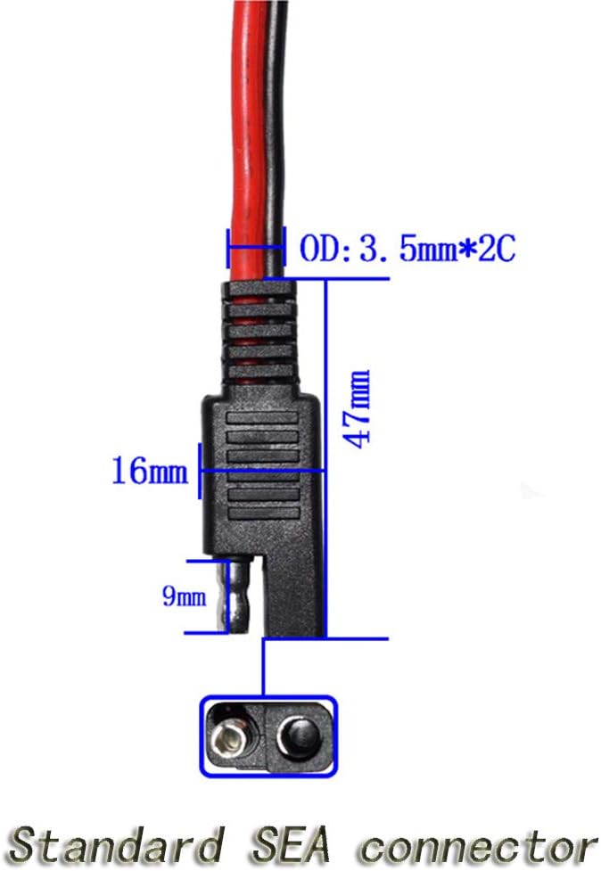 14AWG SAE Cable de conector automotriz de corriente continua y divisor 1 a 2 Cable de extensión SAE para camarotes de caravanas paneles solares Carga de la batería 4