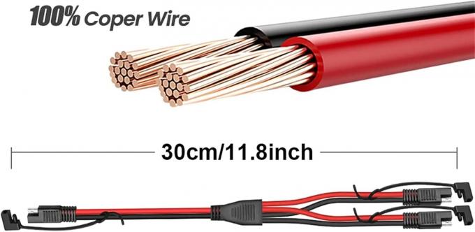14AWG SAE Cable de conector automotriz de corriente continua y divisor 1 a 2 Cable de extensión SAE para camarotes de caravanas paneles solares Carga de la batería 3
