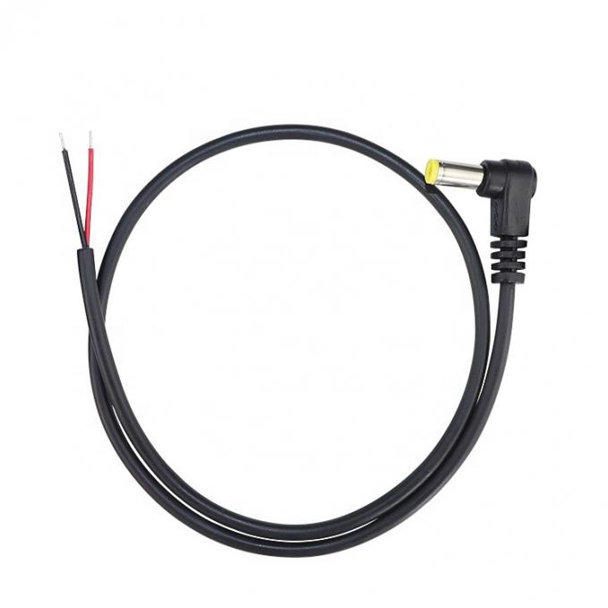 Ángulo de 90 grados Hombre DC 2.1x5.5 Jack de barril para abrir cable de extremo desnudo de alambre enlatado 1