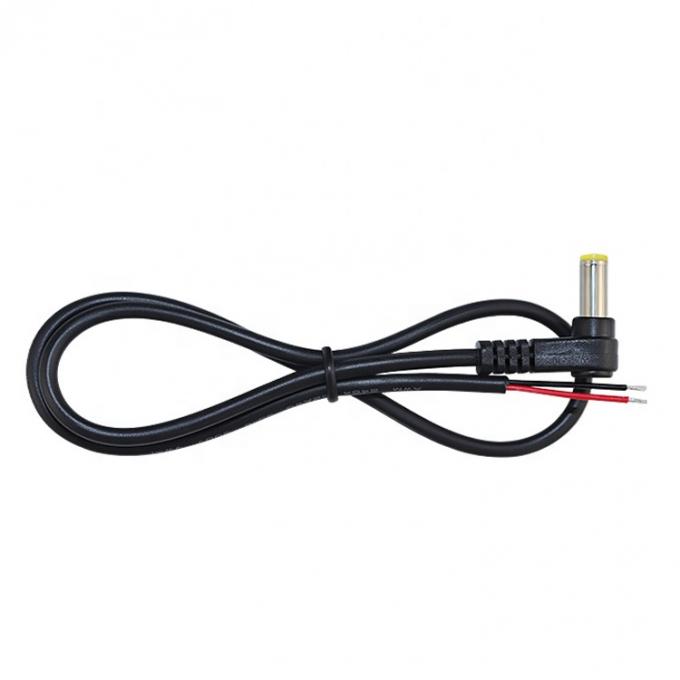 Ángulo de 90 grados Hombre DC 2.1x5.5 Jack de barril para abrir cable de extremo desnudo de alambre enlatado 4