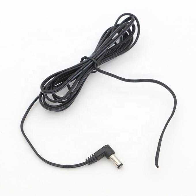 90 grados en ángulo recto DC Jack de barril 2.1x5.5mm Hombre Hembra para el extremo libre Pigtail abierto DC cable de alimentación 5