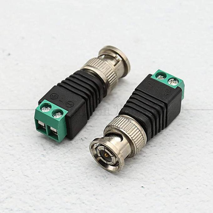 Terminal de tornillo sin soldadura de 2 pines BNC Conector de alimentación masculino femenino para cámara de circuito cerrado 3