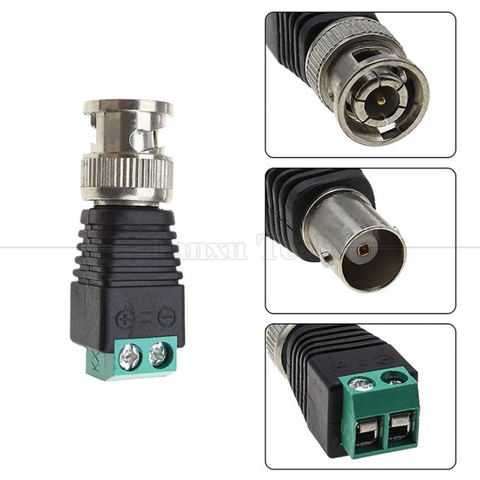 Terminal de tornillo sin soldadura de 2 pines BNC Conector de alimentación masculino femenino para cámara de circuito cerrado 0