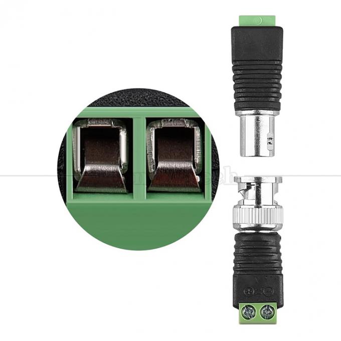 Terminal de tornillo sin soldadura de 2 pines BNC Conector de alimentación masculino femenino para cámara de circuito cerrado 2