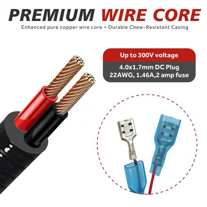 Chaqueta de metal resistente a la masticación DC 5.5x2.1mm 4.0x1.7mm para conector de espada Cable de extensión de energía para cámaras de rastreo 5