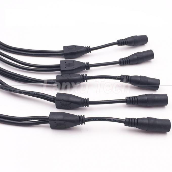DC Hombre Hembra 5.5x2.1mm Jack Splitter Cable de extensión de energía para luz LED Cámara de circuito cerrado 2