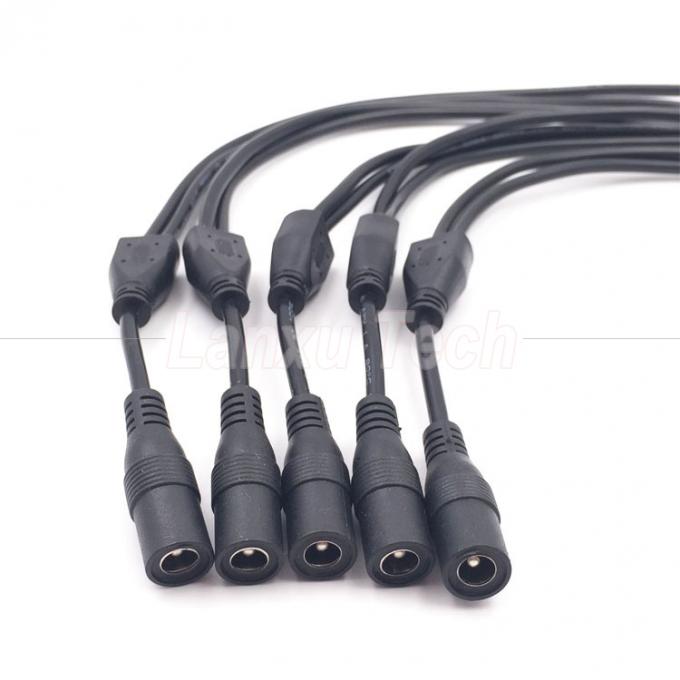 DC Hombre Hembra 5.5x2.1mm Jack Splitter Cable de extensión de energía para luz LED Cámara de circuito cerrado 4