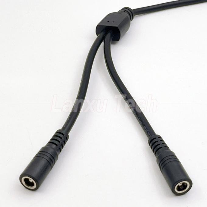 1 Femenino a 2 Direcciones Femenino DC 5.5x2.1mm Cable de extensión de energía de división para cámara de seguridad de CCTV Luz de banda LED 3