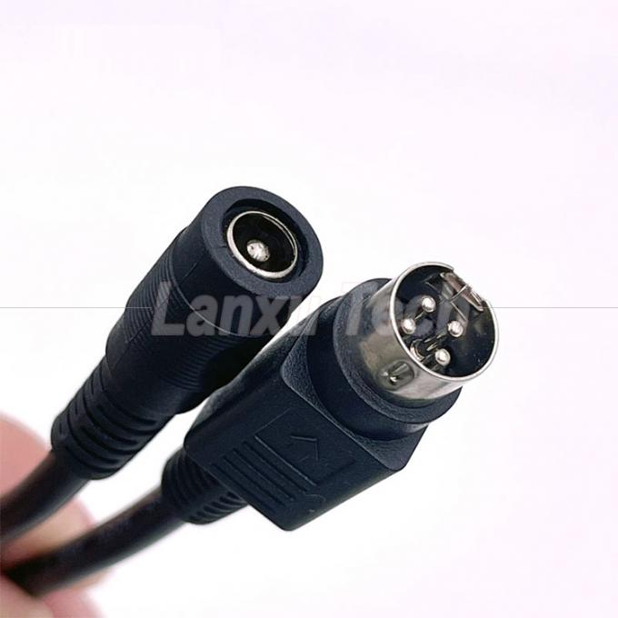 4 pines Mini DIN a DC Jack femenino 5.5x2.1mm Cable de extensión de energía para la cámara DVD TV PC impresora de código de barras 3