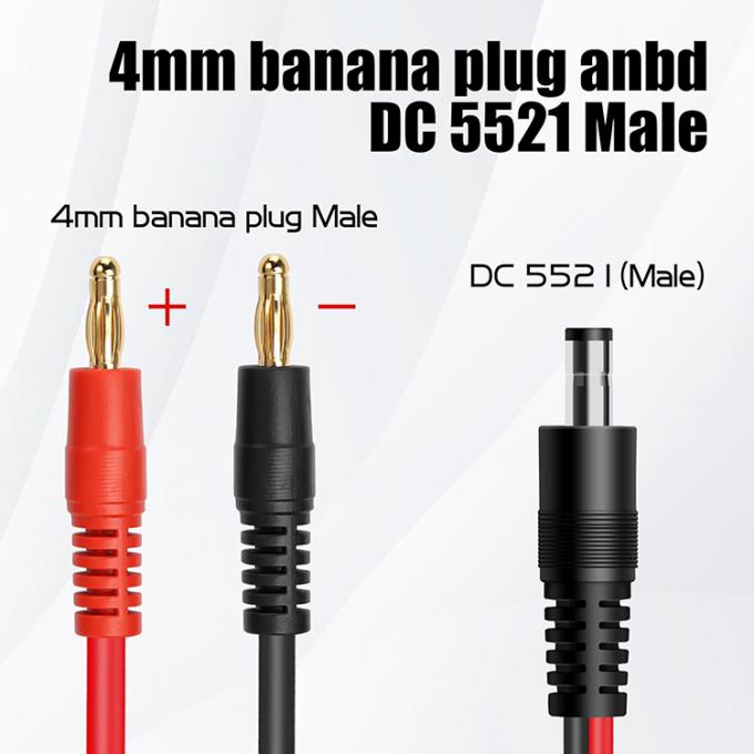 12v DC 5.5mm X 2.1mm de sexo masculino a 4mm Plug de plátano Cable 4