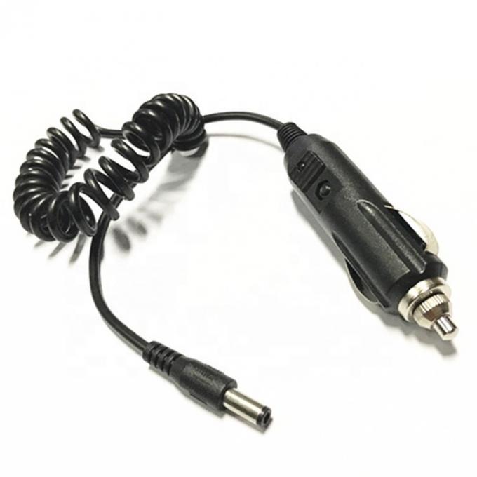 12V de resorte enrollado de coche DC Jack 5.5x2.1mm Cable de extensión del encendedor de cigarrillos 2