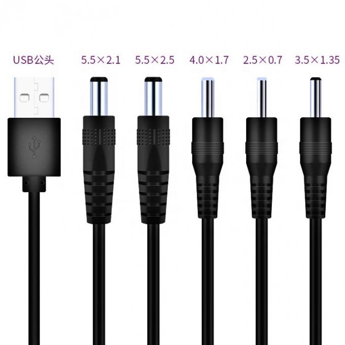 Personalización USB a DC 2.1x5.5mm 2.5x5.5mm 1.35x3.5mm 2.5x0.7mm 4.0x1.7mm Cable de alimentación 2
