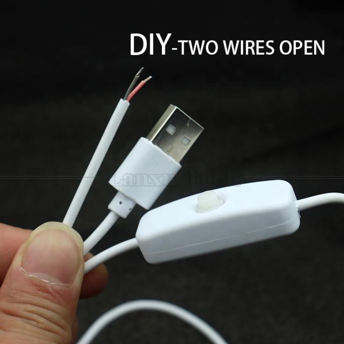 DIY 1m Controller de encendido y apagado cable de interruptor USB de cable abierto para lámpara de banda de luz led 1