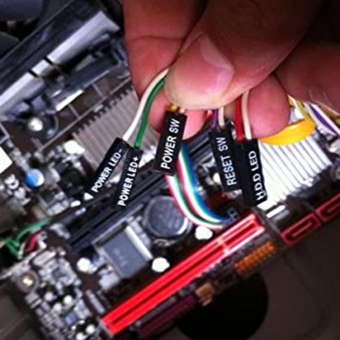 Cuadro de PC placa base de ordenador HDD restablecer ATX encender y apagar el cable de alimentación con luz led 0