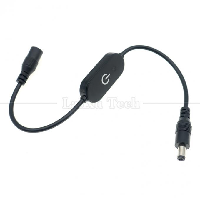 12V Hombre a Mujer 5.5x2.1 Barril Jack DC Power Led Dimmer Switch Cable para luz LED 0
