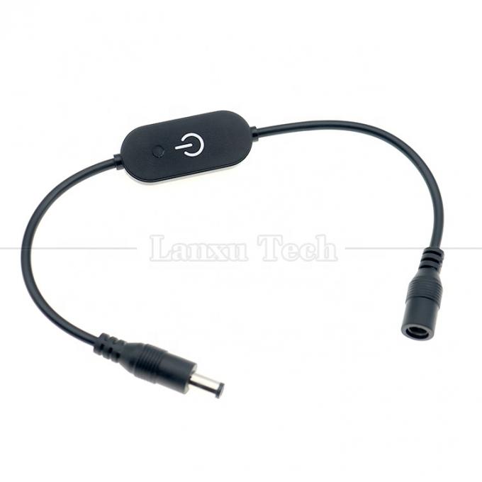 12V Hombre a Mujer 5.5x2.1 Barril Jack DC Power Led Dimmer Switch Cable para luz LED 4
