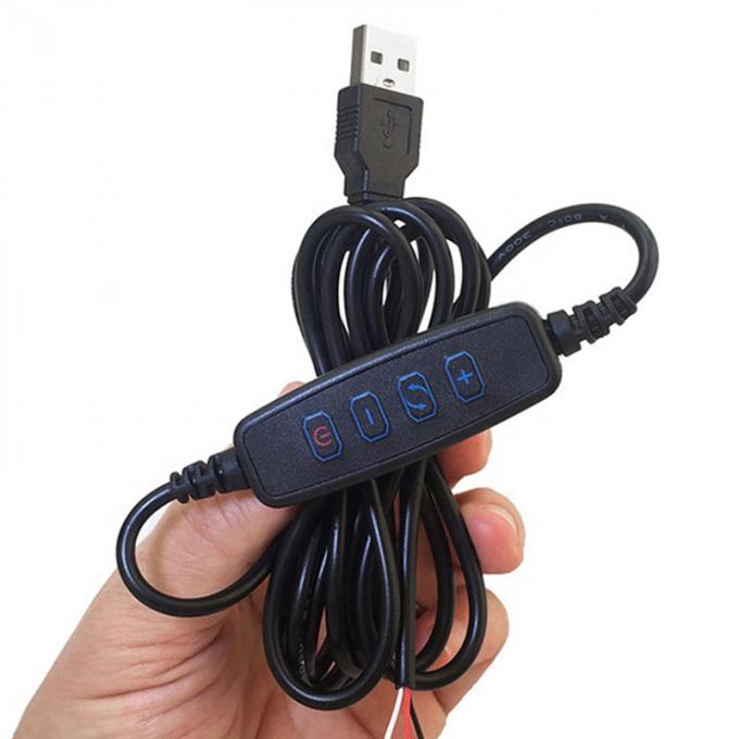 Interruptor de atenuación de potencia de 5V Cable de cargador USB para banda LED 0