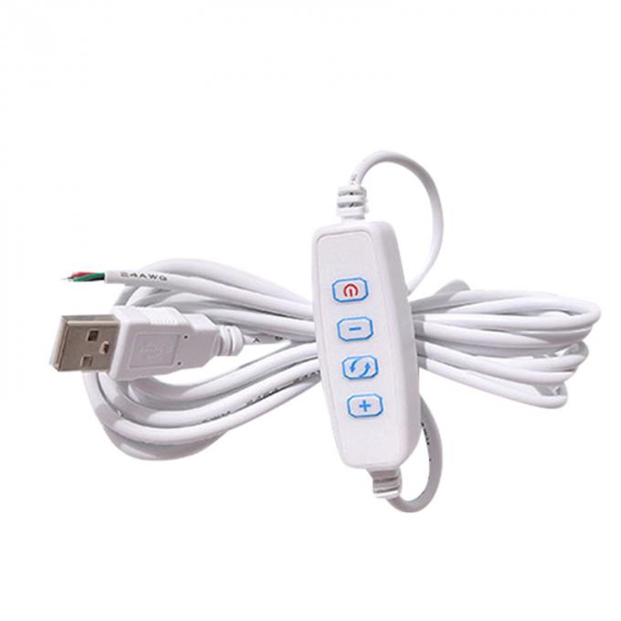 Interruptor de atenuación de potencia de 5V Cable de cargador USB para banda LED 2