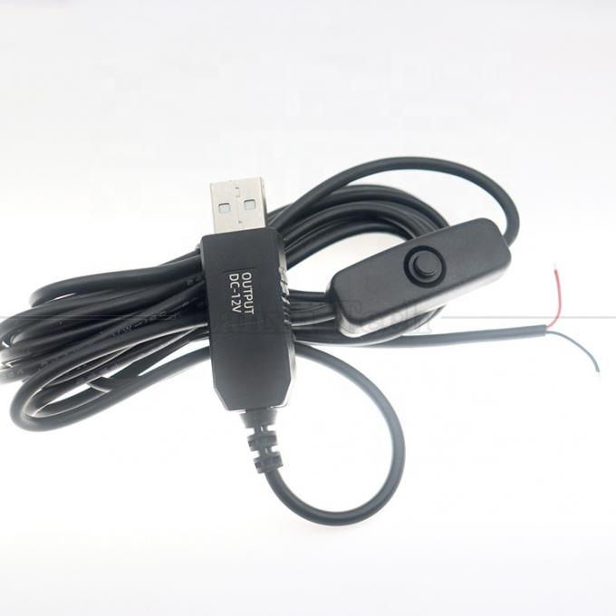 12V de luz de banda led de energía encendida apagada conmutador de conector USB a cable de carga de convertidor de alambre abierto 2