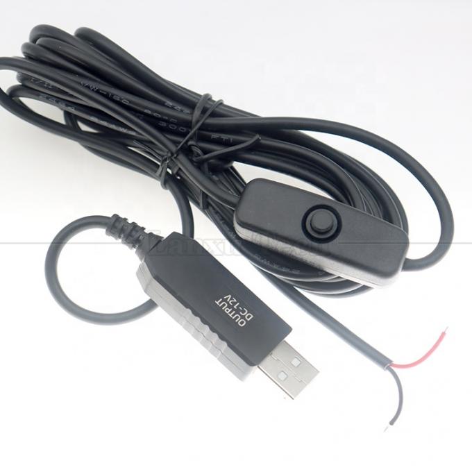 12V de luz de banda led de energía encendida apagada conmutador de conector USB a cable de carga de convertidor de alambre abierto 5