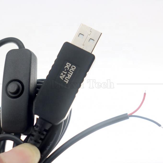 12V de luz de banda led de energía encendida apagada conmutador de conector USB a cable de carga de convertidor de alambre abierto 4