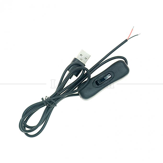 1M USB A macho para abrir cables de carga de alambre desnudo enlatado con botón de interruptor 304 5