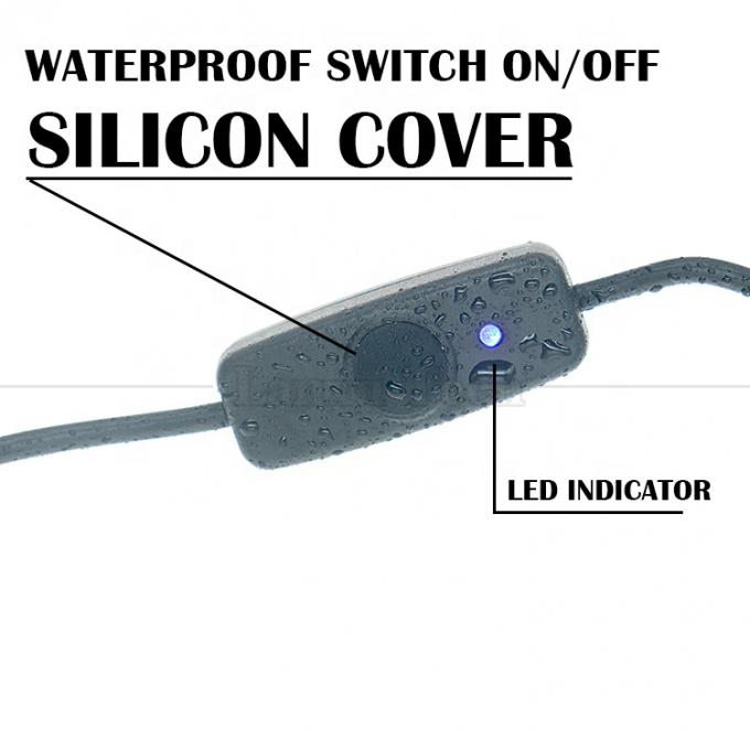 Indicador luz azul impermeable cubierta de silicio pulsar botón hombre a mujer interruptor de alimentación ON OFF cable de extensión USB 2