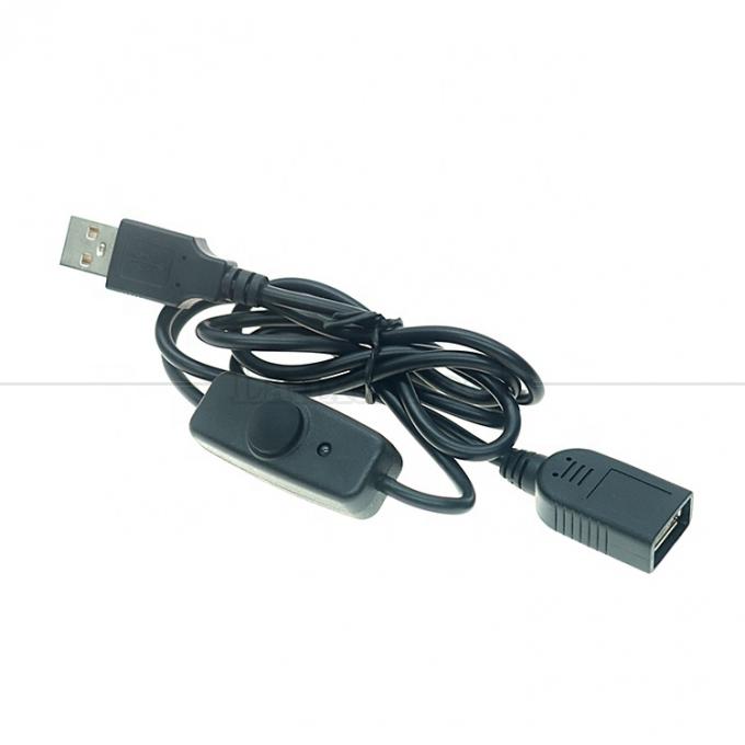 Indicador luz azul impermeable cubierta de silicio pulsar botón hombre a mujer interruptor de alimentación ON OFF cable de extensión USB 4