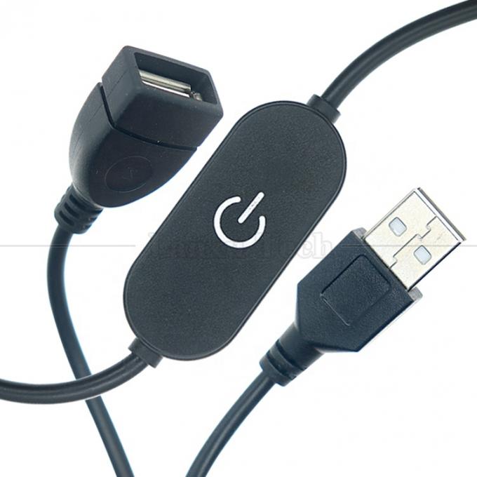 5V Hombre a Mujer USB Toque Interruptor de apagado controlador de oscilación Cable de lámpara sin escalones lámpara de luz de tablero de barras LED oscilación 2