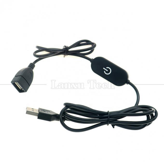 5V Hombre a Mujer USB Toque Interruptor de apagado controlador de oscilación Cable de lámpara sin escalones lámpara de luz de tablero de barras LED oscilación 5