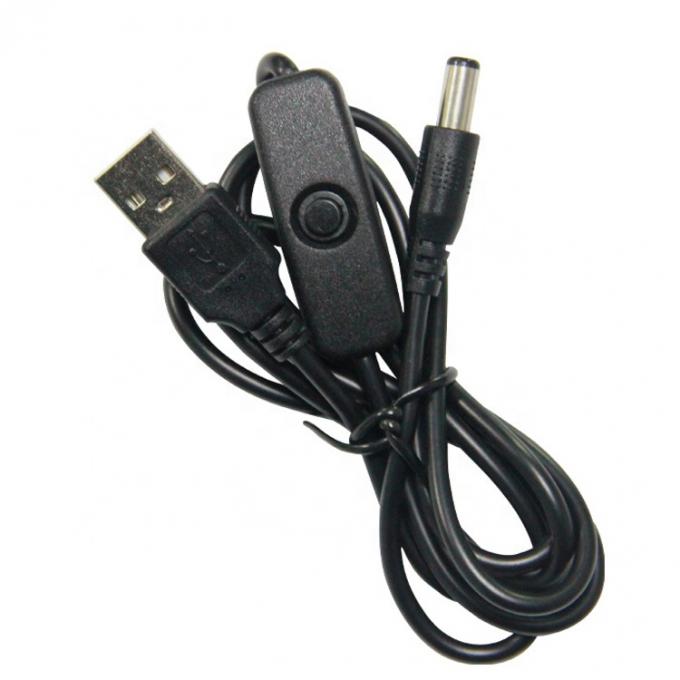 Cable de carga de alta calidad de USB a DC 5.5x2.1mm para el ventilador de luz de lámpara de banda led 0