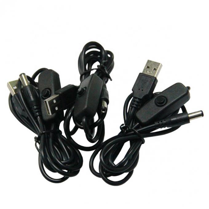 Cable de carga de alta calidad de USB a DC 5.5x2.1mm para el ventilador de luz de lámpara de banda led 3