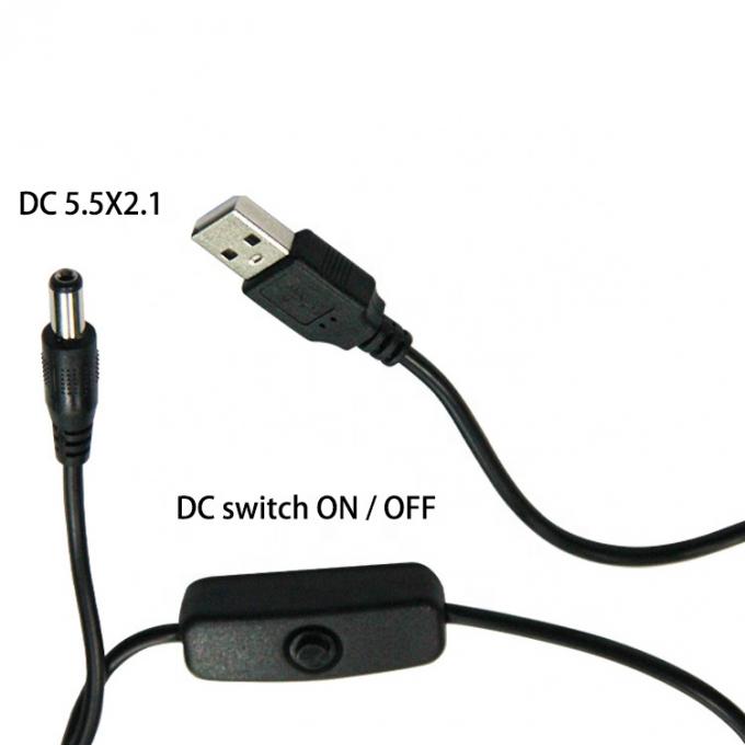 Cable de carga de alta calidad de USB a DC 5.5x2.1mm para el ventilador de luz de lámpara de banda led 1