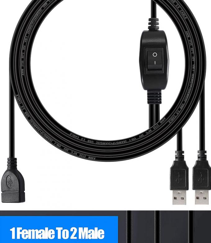 1 mujer a 2 dos hombres USB Y Splitter Printer Compartir el cable de conmutador para la impresora Escaner Altavoz Teléfono de teclado ratón 7