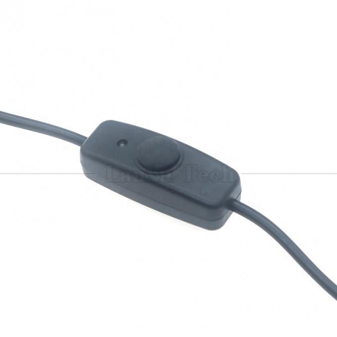 Capa de caucho de silicona impermeable en apagado Push Button Switch 5V USB para abrir cables desnudos de 2 pines Cable final para lámpara de luz LED 1