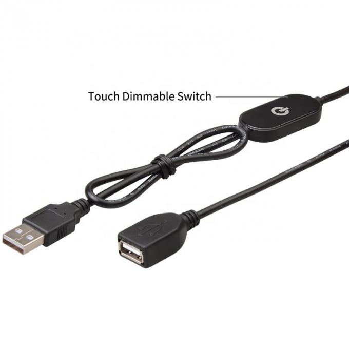 Interruptor de atenuador táctil de sexo masculino a femenino Tipo de cable de extensión USB para luces de banda led 2