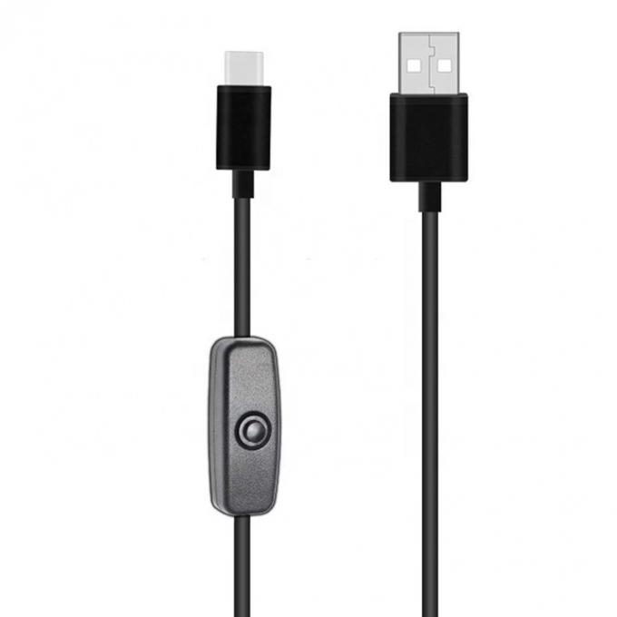 1m 5V 3A cable USB tipo C con interruptor encendido para Raspberry Pi 3