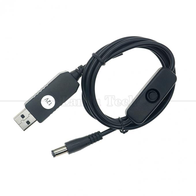 Refuerzo de alta calidad 5V USB a 12V 9V DC 5.5x2.1mm Jack de barril Cargador de energía ON OFF Cable con interruptor para el fan del router LED Strip 3