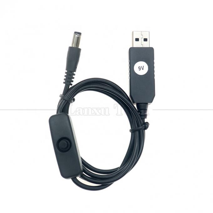 Refuerzo de alta calidad 5V USB a 12V 9V DC 5.5x2.1mm Jack de barril Cargador de energía ON OFF Cable con interruptor para el fan del router LED Strip 5