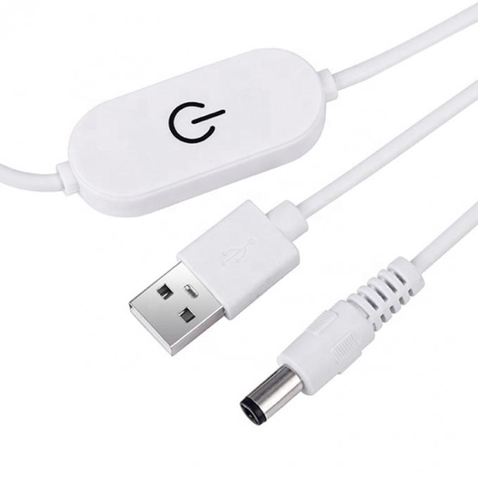 5V 2A USB TO dc 5.5*2.1mm con interruptor ajustable cable remoto de luz LED para la luz de la lámpara 3