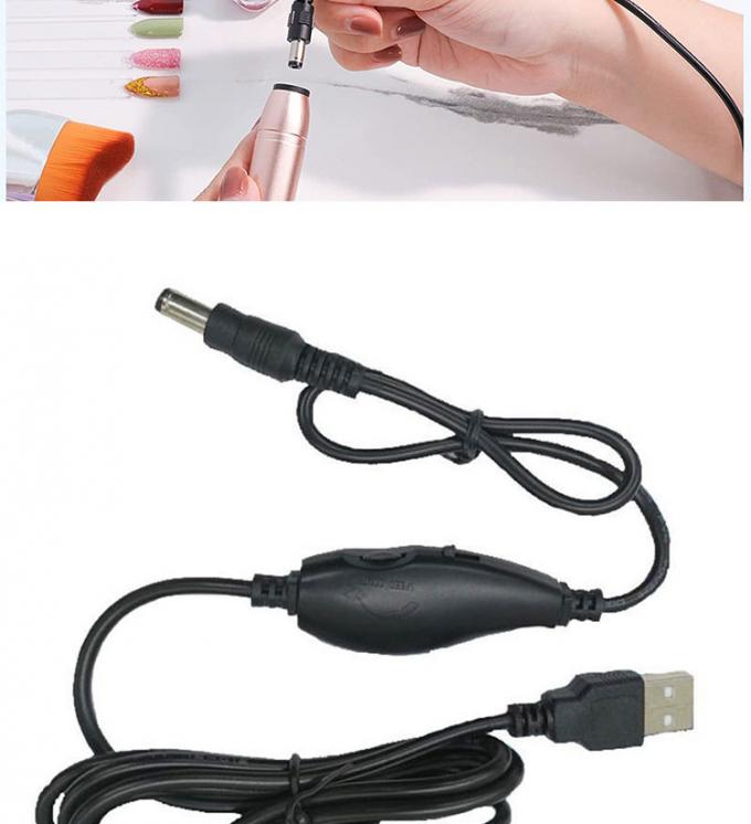 5V USB a CC 5.5x2.1mm 12V Control de brillo de salida Dispersor ajustable encendido y apagado Cable de interruptor para ventilador de lámpara de luz LED 6
