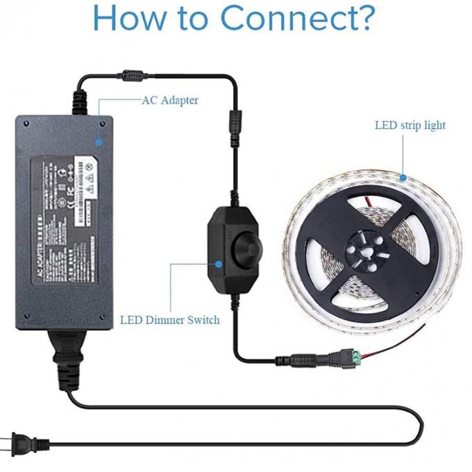 12V 24V lámpara de mesa Led lámparas de cuerda de banda macho a mujer LED apagador interruptor de control remoto 8