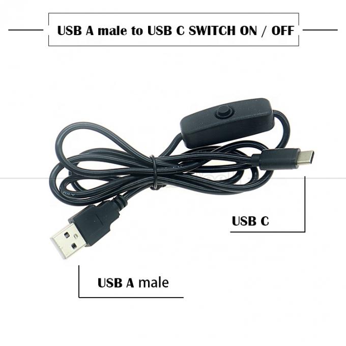5V USB de tipo A a tipo C USB conmutador de energía ON OFF Cable para la tira de LED Raspberry Pi 0