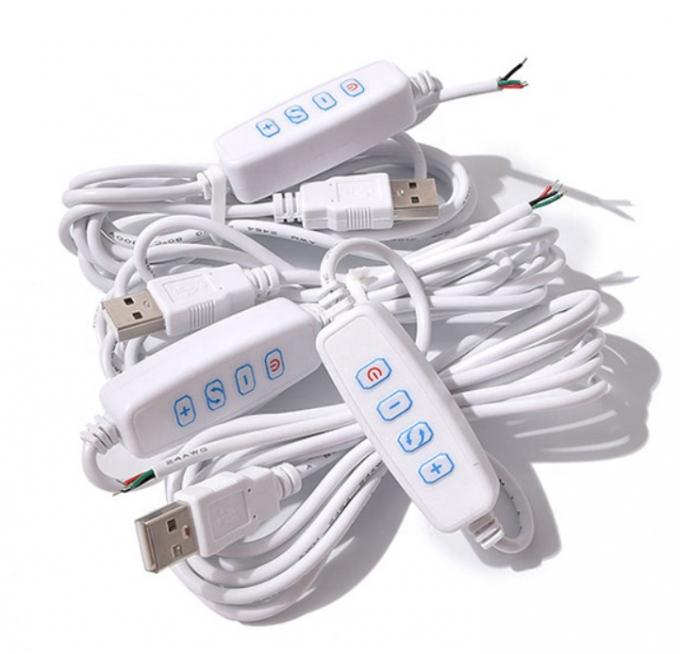 5V LED USB ON OFF Switch Cable Dimmer para lámpara 3