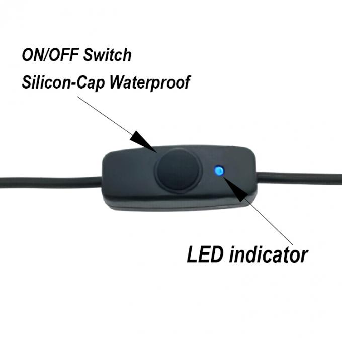 USB Tipo C Hombre a Mujer en apagado Cable de extensión de interruptor de tapa de silicio para el ventilador de lámpara Raspberry Pi 3