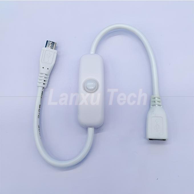 USB Micro B Extensión masculina a femenina encendido apagado Push Button 501 Cable de interruptor 1
