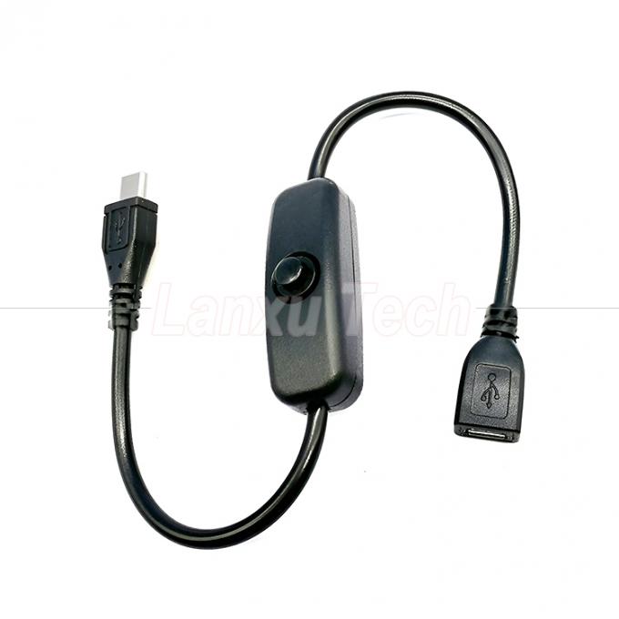 USB Micro B Extensión masculina a femenina encendido apagado Push Button 501 Cable de interruptor 0