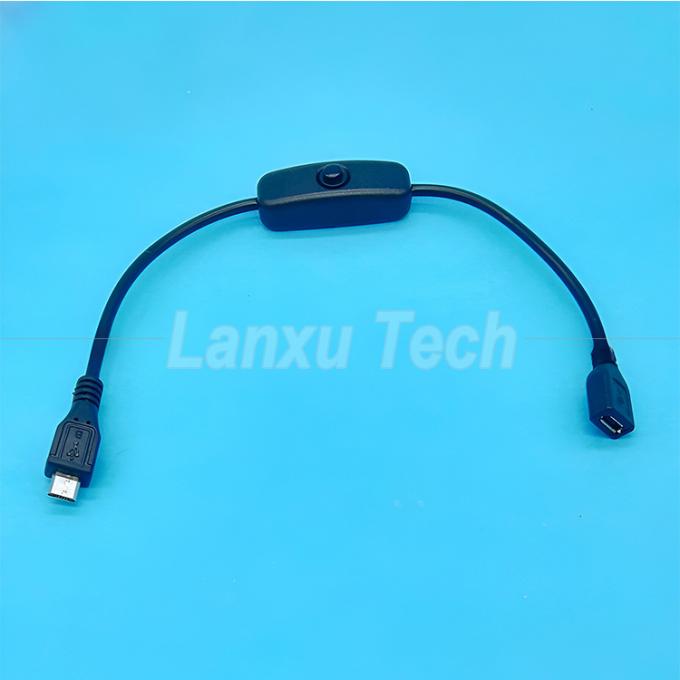 USB Micro B Extensión masculina a femenina encendido apagado Push Button 501 Cable de interruptor 2